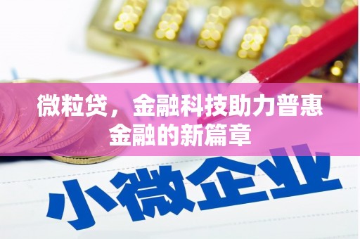 花莲微粒贷，金融科技助力普惠金融的新篇章