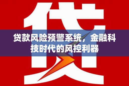 花莲贷款风险预警系统，金融科技时代的风控利器