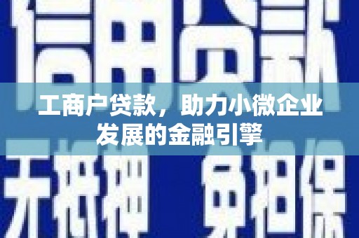 花莲工商户贷款，助力小微企业发展的金融引擎