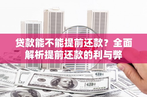 花莲贷款能不能提前还款？全面解析提前还款的利与弊