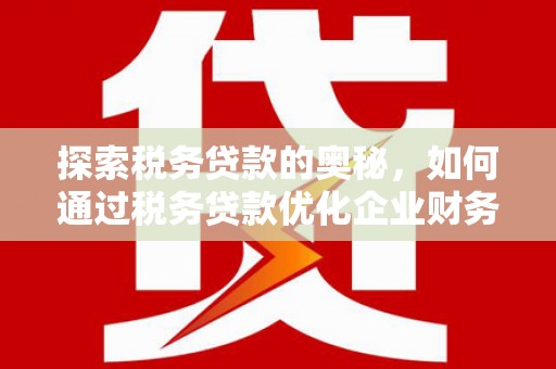花莲探索税务贷款的奥秘，如何通过税务贷款优化企业财务