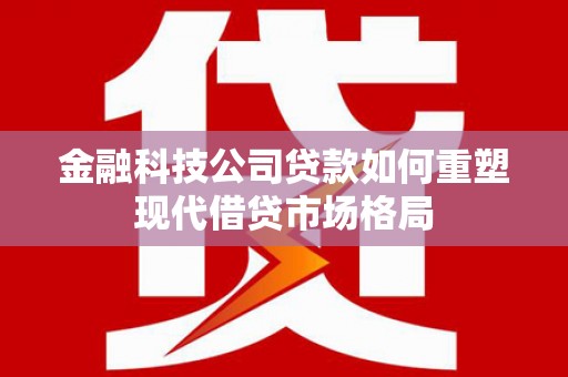 花莲金融科技公司贷款如何重塑现代借贷市场格局