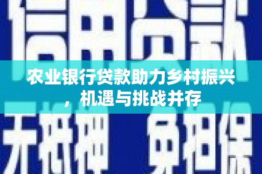 花莲农业银行贷款助力乡村振兴，机遇与挑战并存