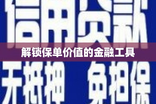 花莲解锁保单价值的金融工具